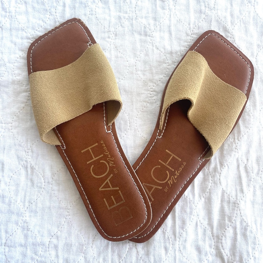 BEACH by Matisse Tan Suede Slide Sandals - Women's